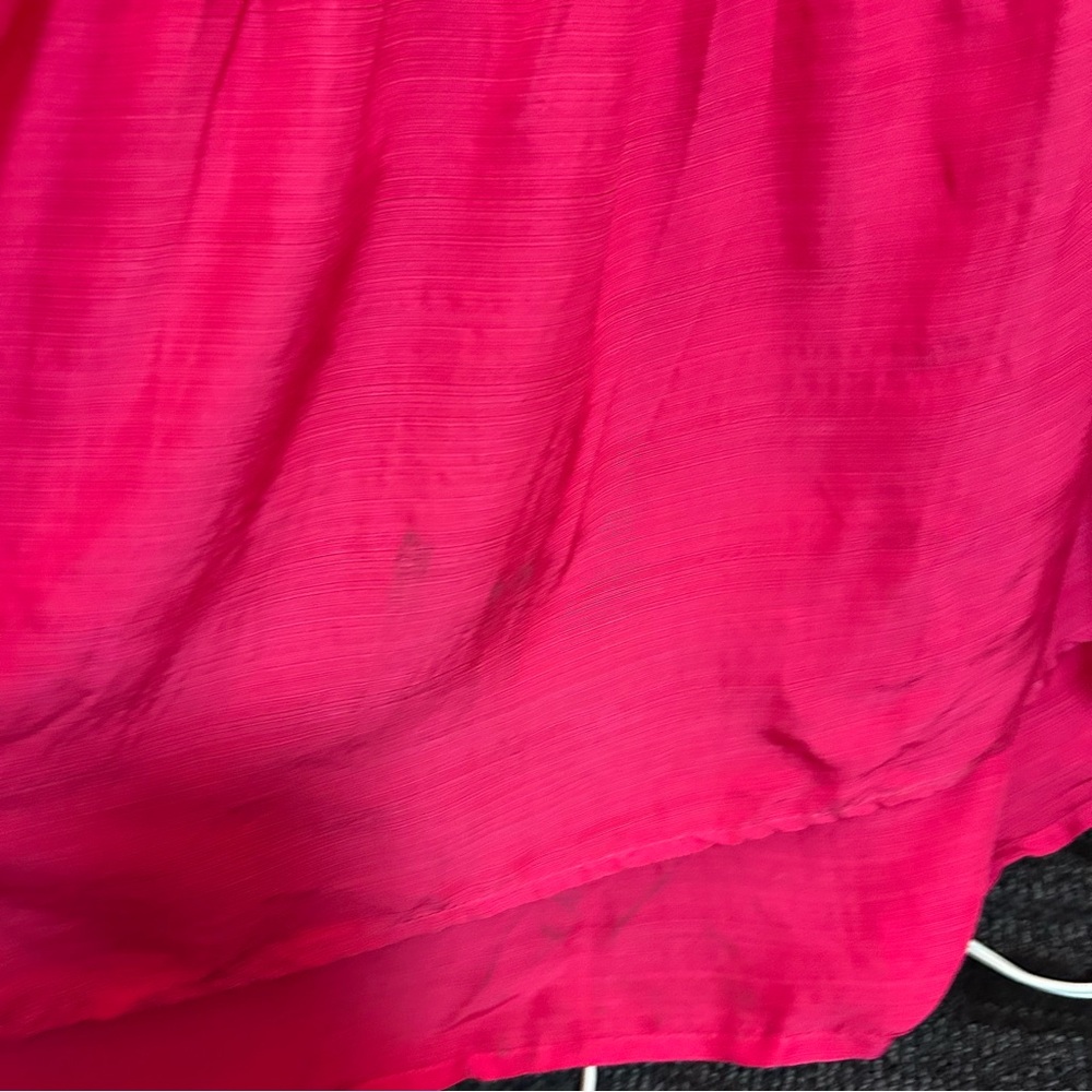 Anthropologie Let Me Be Cutout Tiered Maxi Dress Hot Pink XSP - Picture 15 of 16